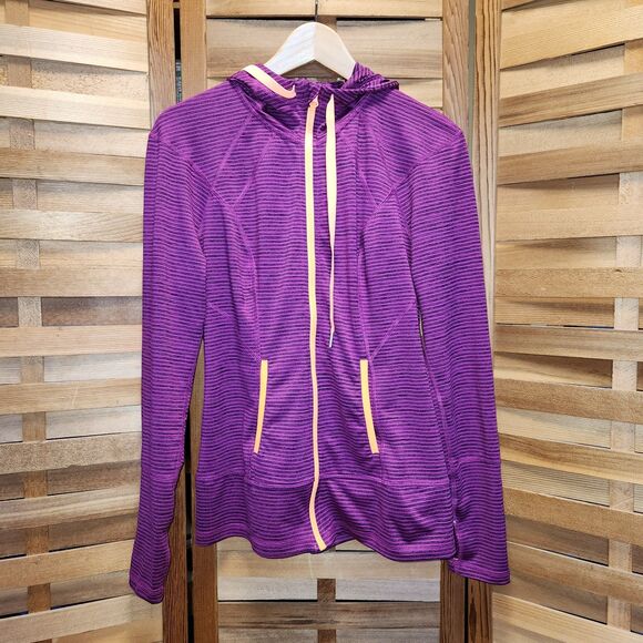 lukka Athletic Purple Orange Jacket Women M Hoodie Polyester Spandex - Picture 1 of 10